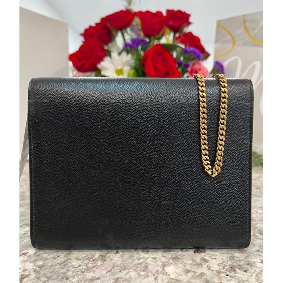 SAINT LAURENT Cassandre Leather Wallet on Chain - Picture 4 of 12